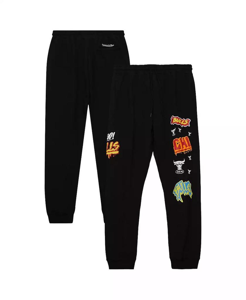 Mitchell & Ness Men's Black Chicago Bulls Slap Sticker Sweatpants