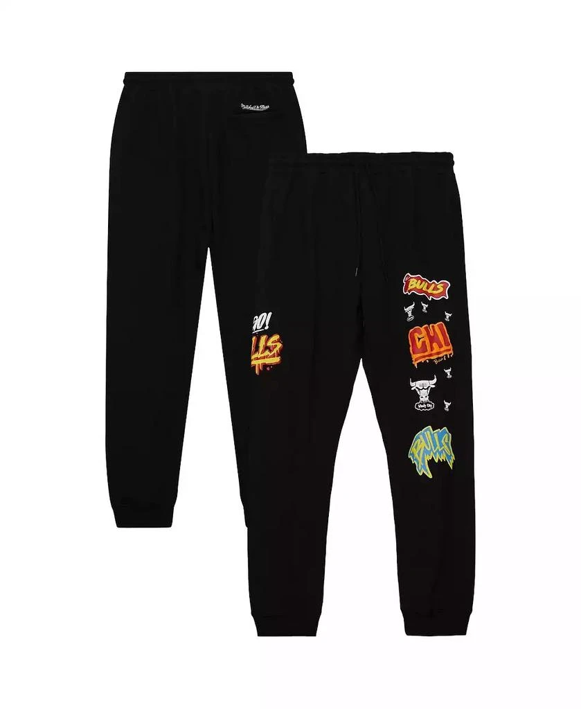 Mitchell & Ness Men's Black Chicago Bulls Slap Sticker Sweatpants 1