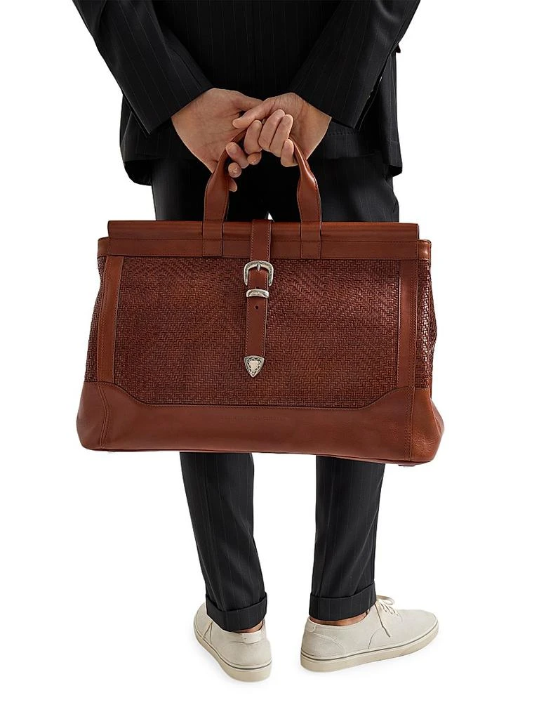 Brunello Cucinelli Braided Leather and Cowhide Doctor Bag 2