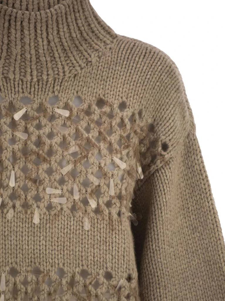 Brunello Cucinelli Brunello Cucinelli Embellished Turtleneck Jumper 4