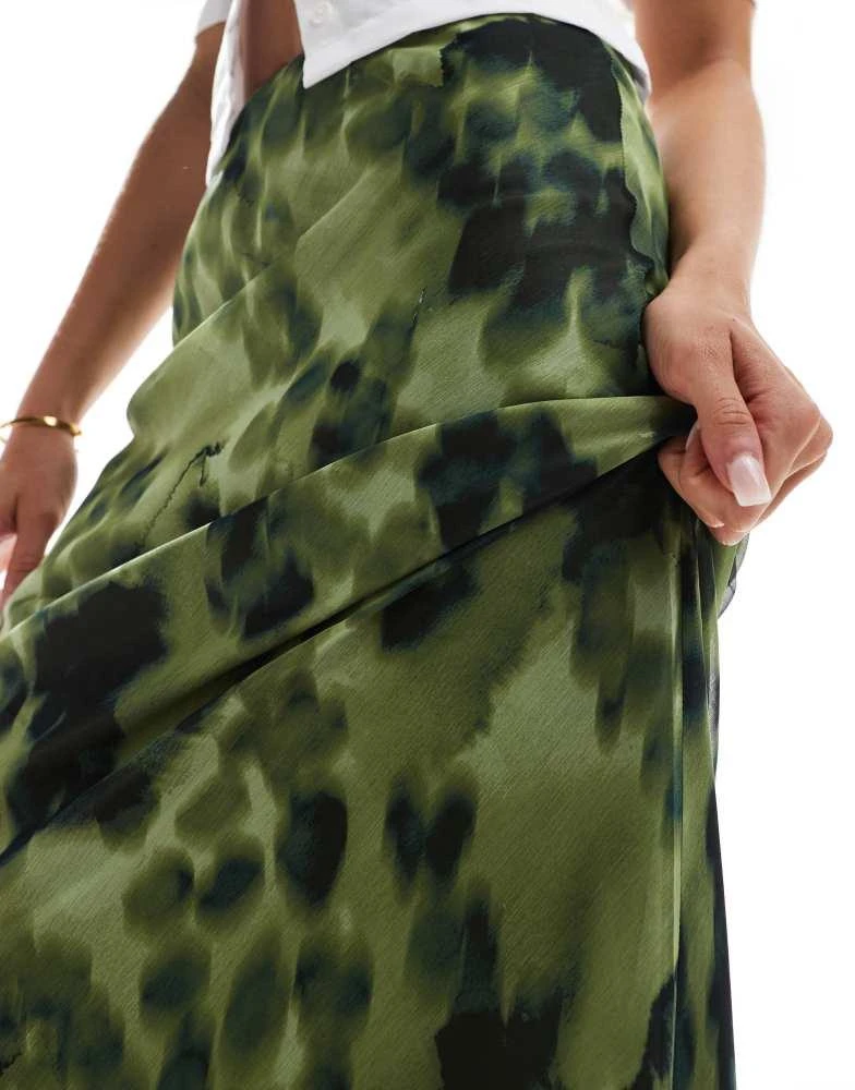 ASOS ASOS DESIGN chiffon maxi skirt print in smudge animal 3