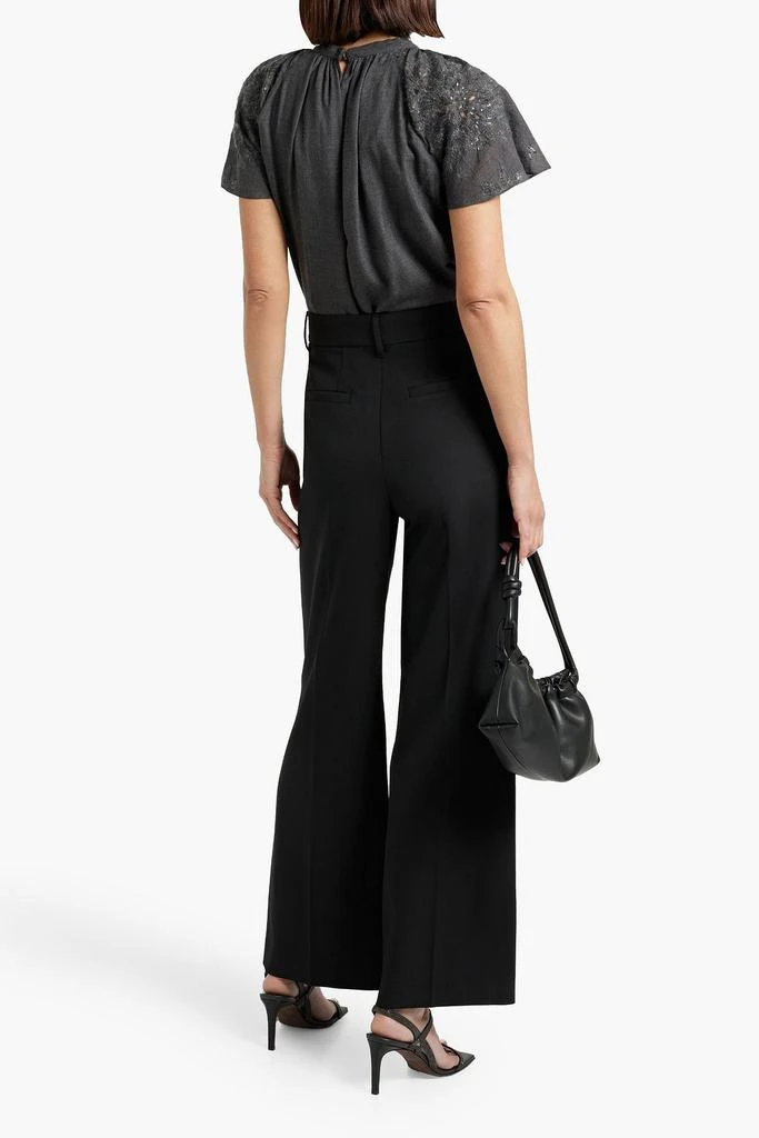Brunello Cucinelli Sequin-embellished broderie anglaise-trimmed wool top 3