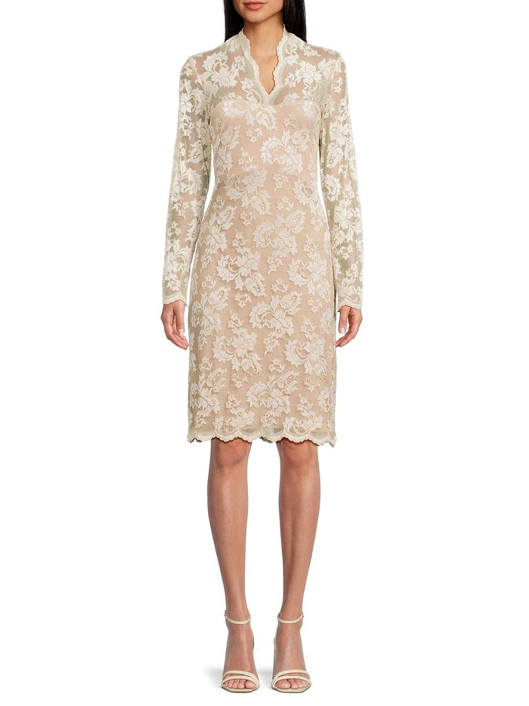 chinese dress ladies Lace Tubino Dress in Nude main image 1