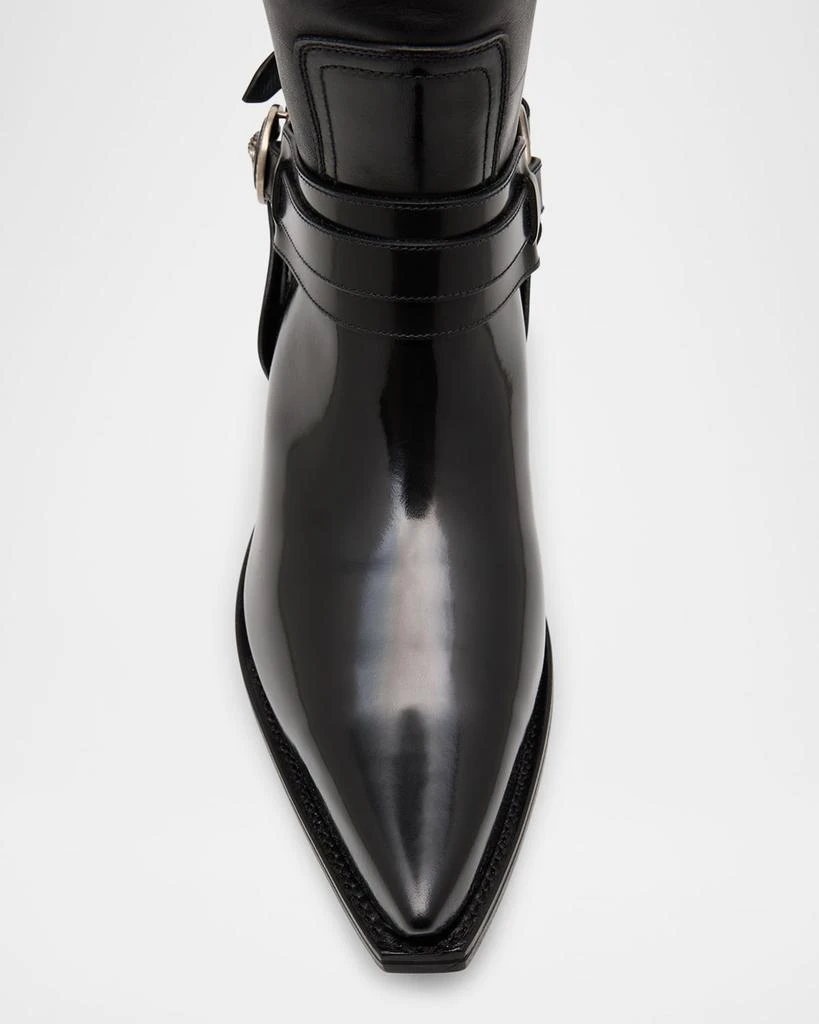 Versace Texano Over-the-Knee Leather Western Boots 6