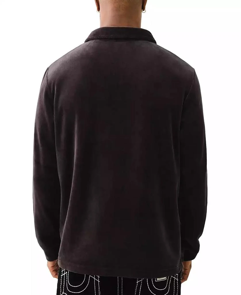 True Religion Men's Long Sleeve Velour Polo Shirt 3