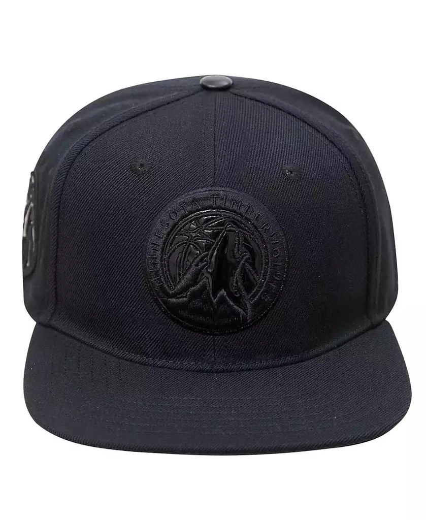 Pro Standard Men's Minnesota Timberwolves Triple Black Snapback Hat 4