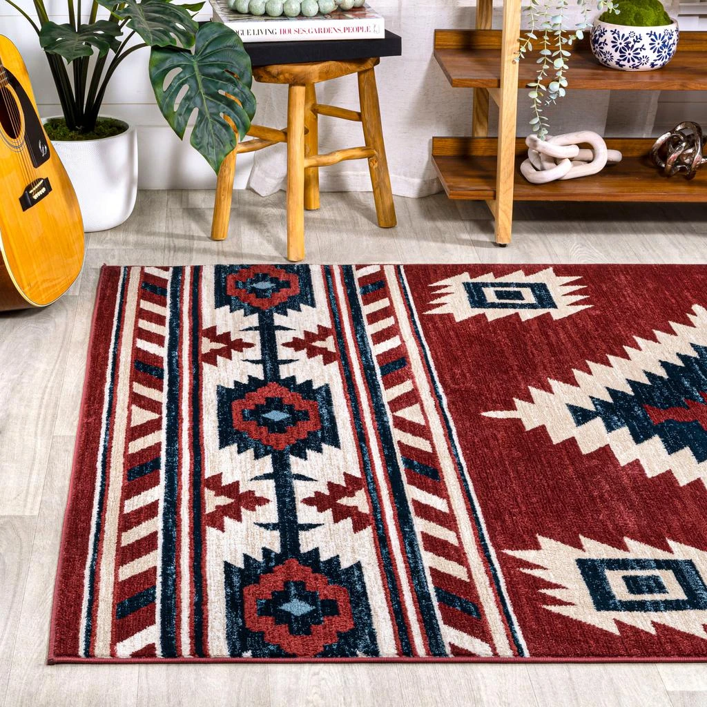 JONATHAN Y Serape Medallion Southwestern Red/Navy/Cream Area Rug 3