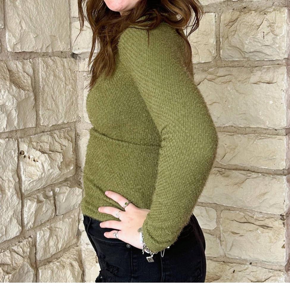 SCALA Scala - Long Sleeve Furry V Neck Sweater