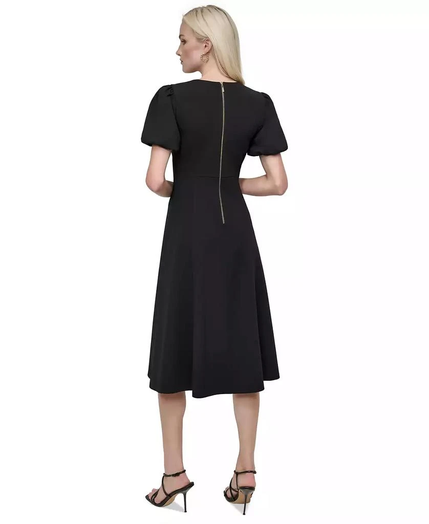 DKNY Women's Bubble-Sleeve Scuba-Crepe Midi Dress 4