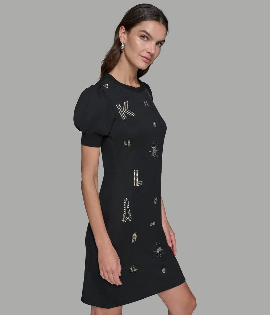 Karl Lagerfeld Paris PUFF SLEEVE WHIMSY T-SHIRT DRESS 4