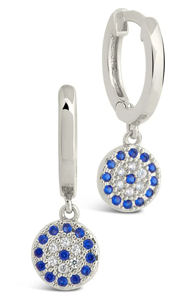 Sterling Forever Atlas CZ Drop Huggie Hoop Earrings 1