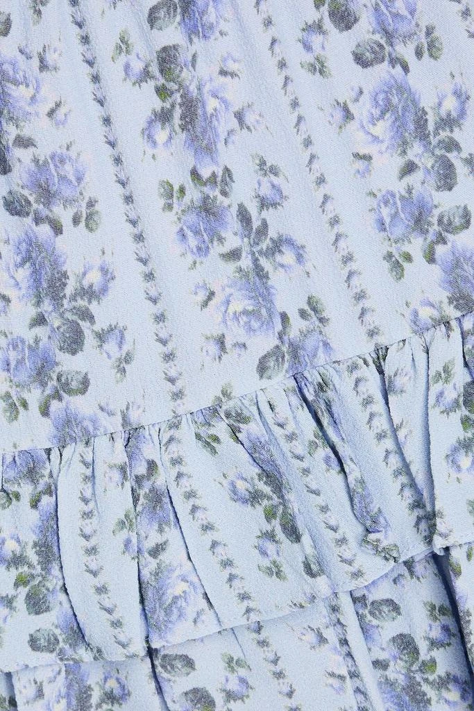 LOVESHACKFANCY Bitsy tiered floral-print crepe mini skirt 4