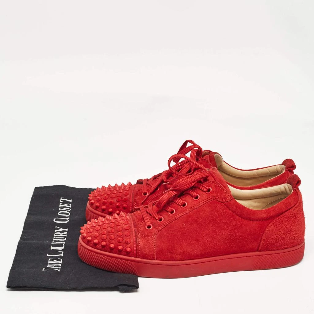 Christian Louboutin Christian Louboutin Red Suede Louis Junior Spikes Low Top Sneakers Size 43.5 9