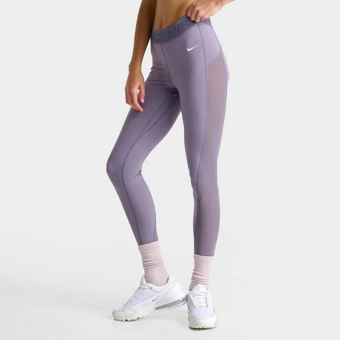 NIKE Women's Nike Pro Mid-Rise 7/8 Mesh-Paneled Leggings 1
