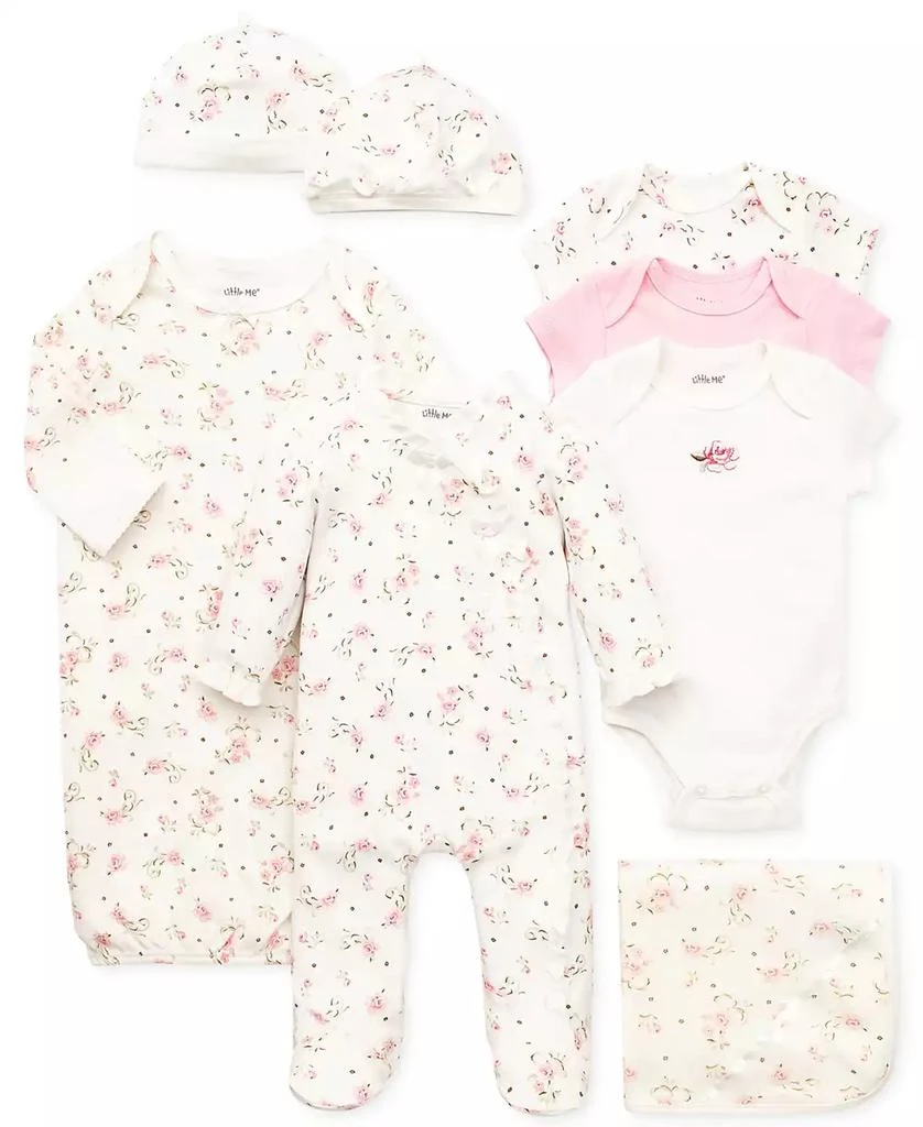 Little Me Baby Girls Vintage Rose Bodysuits, Pack of 3 2