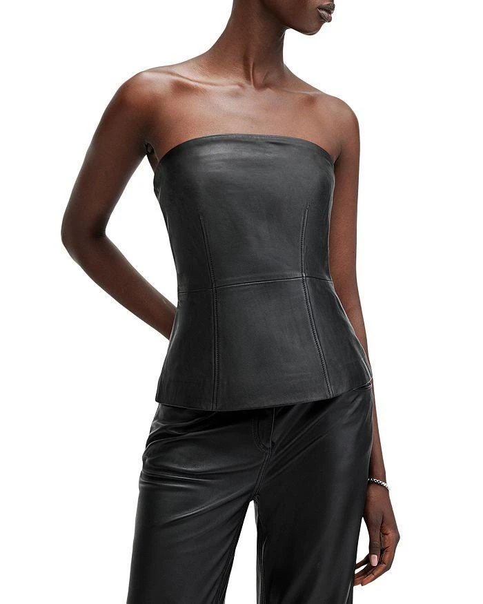 ALL SAINTS Imago Leather Bodice Top 1