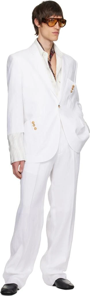 Moschino White Tailored Twist Linen Cloth Trousers 4