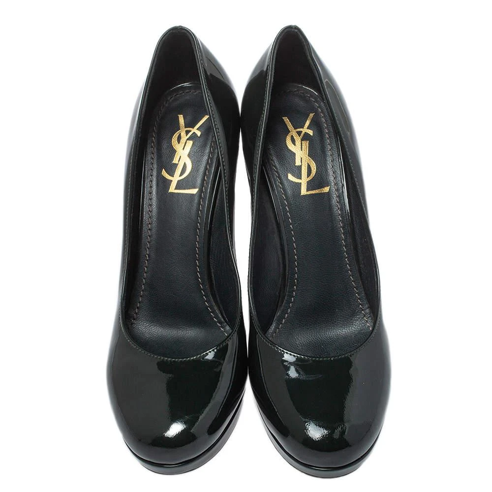 Yves Saint Laurent Saint Laurent Green Patent Leather Pumps Size 38.5 3