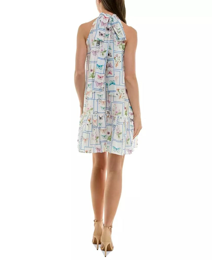 Taylor Petite Bow-Back Halter Mock Neck Trapeze Dress 4