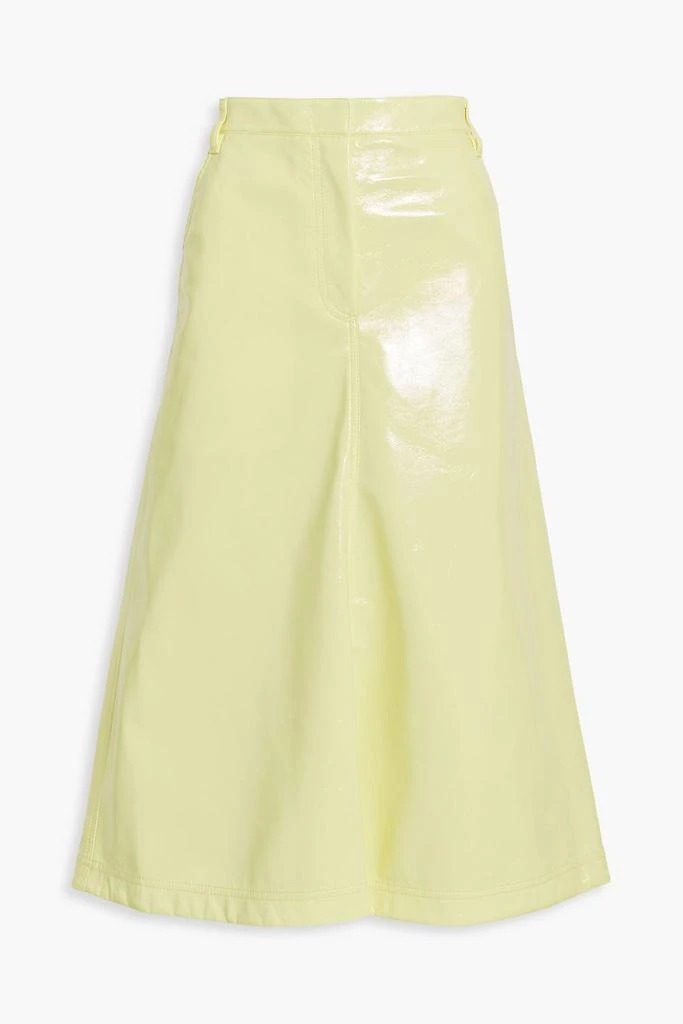 Tibi Faux patent-leather midi skirt 1