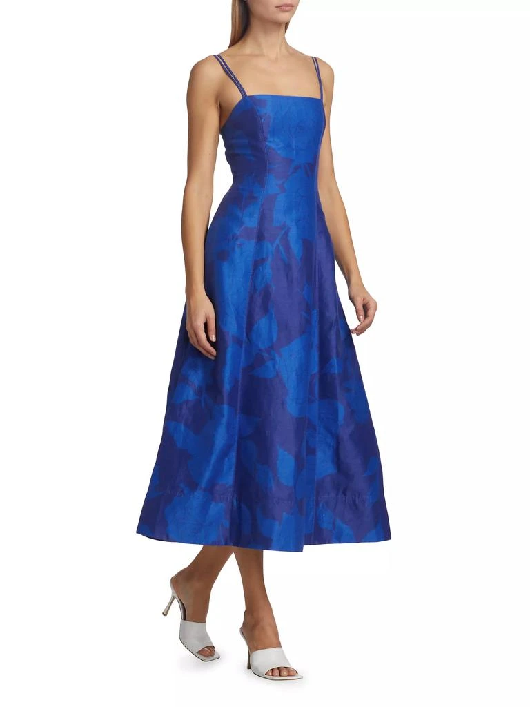 Aje Belonging Floral Linen-Blend Midi-Dress 4