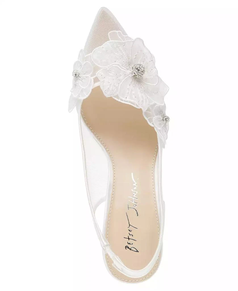 Betsey Johnson Women's Petra Flower Applique Slingback Pumps 4