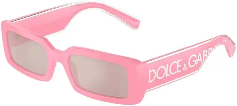 Dolce & Gabbana Dolce&Gabbana DG6187 3262/5 53MM Pink/Light Pink Mirror Silver Rectangular Sunglasses for Women +Bundle with Accessory Eyewear Kit