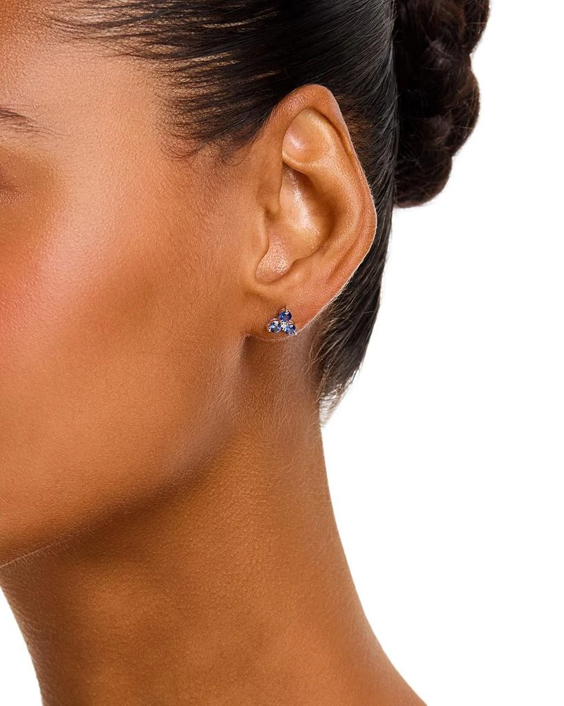 Bloomingdale
s Fine Collection Sapphire 
Diamond Trio Stud Earrings in 14K White Gold 2