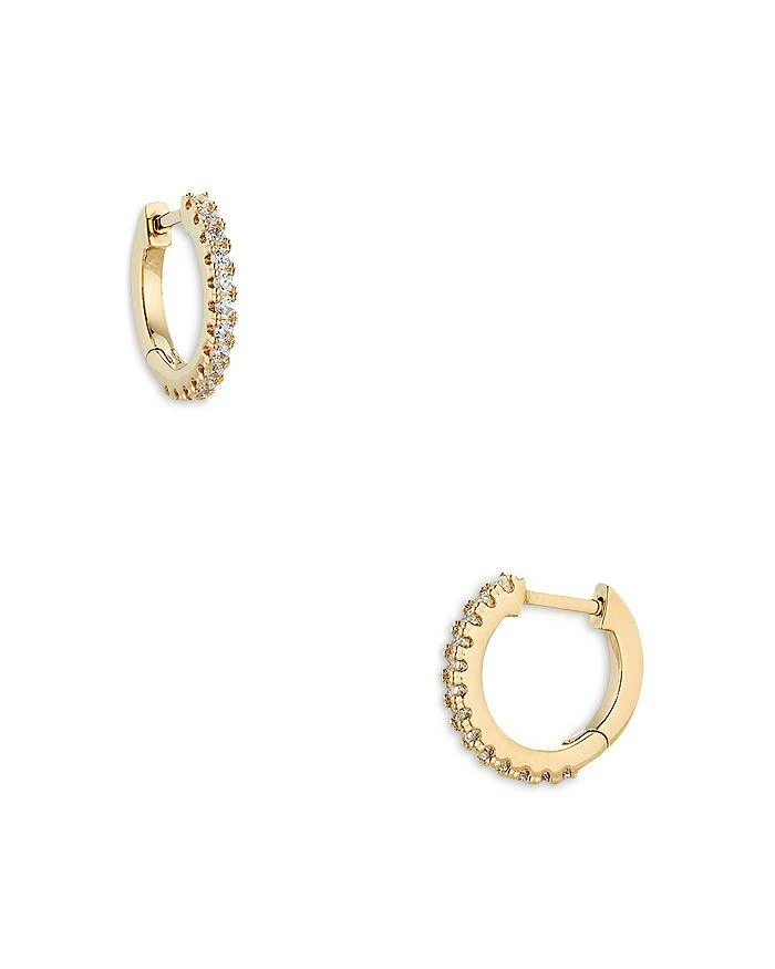 Nadri Pavé Front Huggie Hoop Earrings in 18K Gold Plated or Rhodium Plated