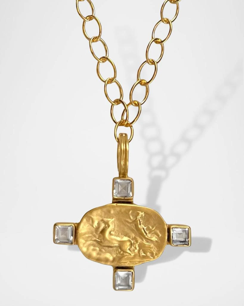 Dina Mackney Chariot and White Topaz Pendant Necklace