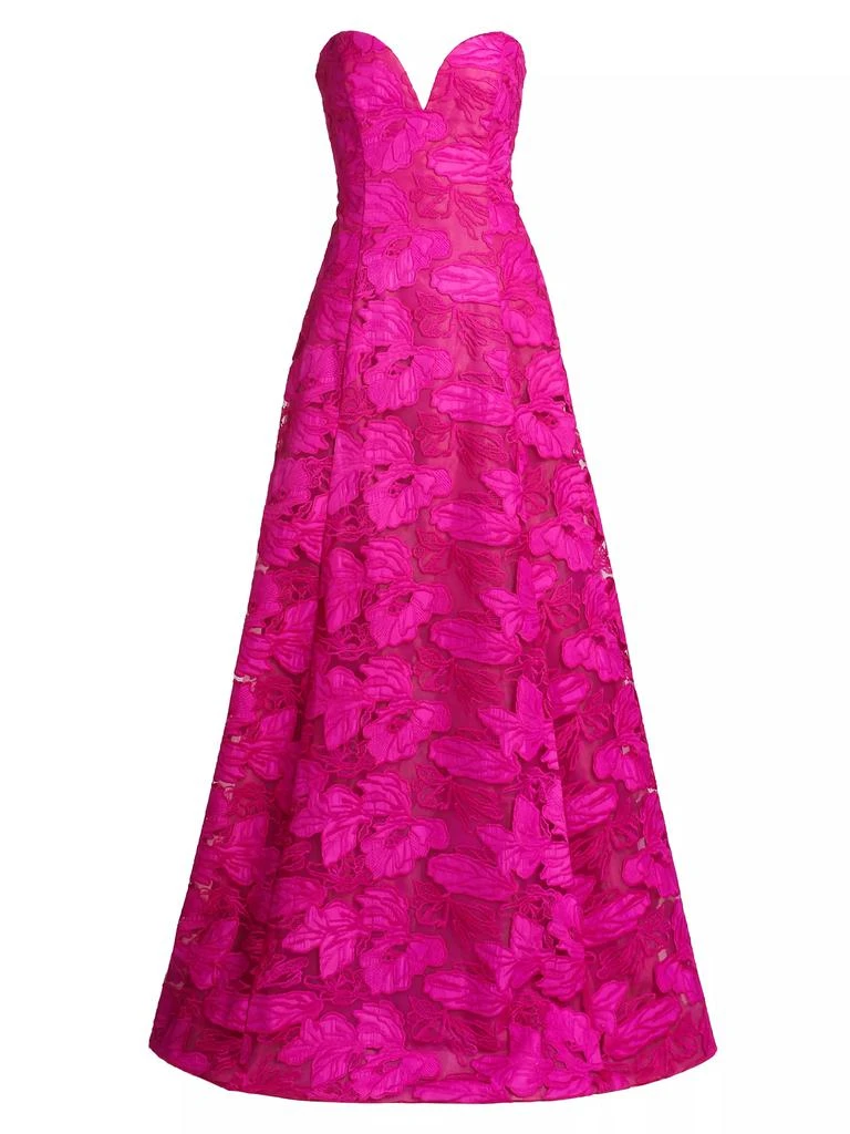 Monique Lhuillier Francine Guipure Lace Strapless Gown 1