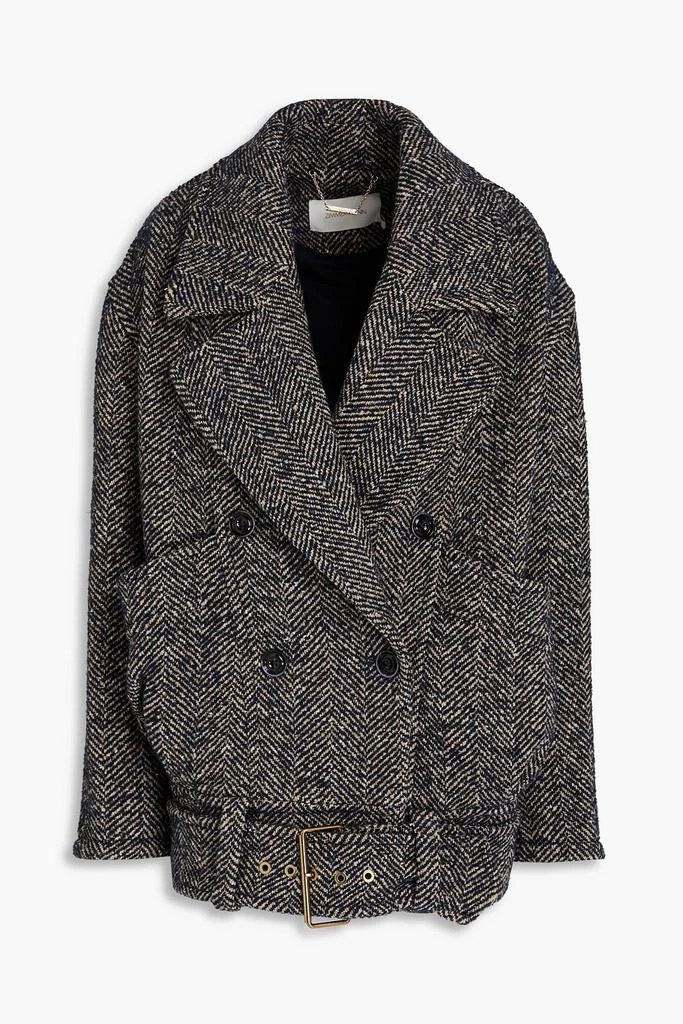 Zimmermann Double-breasted herringbone tweed coat 1