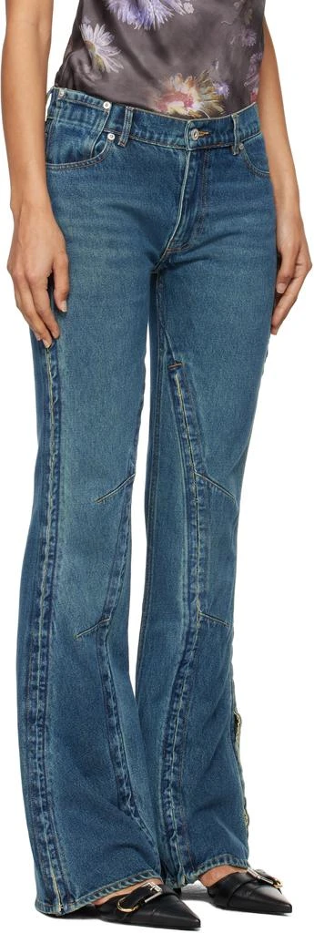 Y/Project Blue Hook and Eye Slim Jeans 4