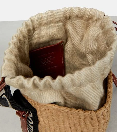 Chloé Woody Mini leather-trimmed bucket bag 3