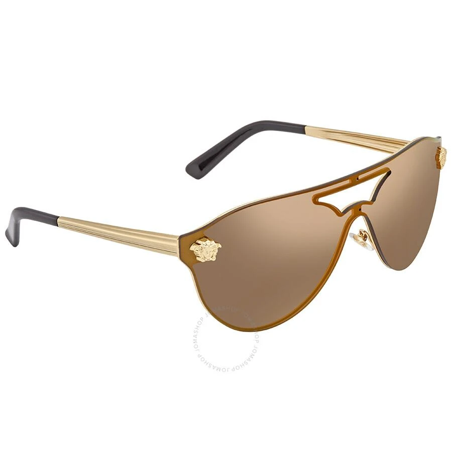 Versace Brown Mirror Gold Pilot Sunglasses VE2161 1002F9 42 2