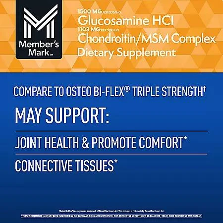 Member's Mark Member’s Mark Glucosamine HCl and Chondroitin/MSM Complex Tablets, 220 ct. 4