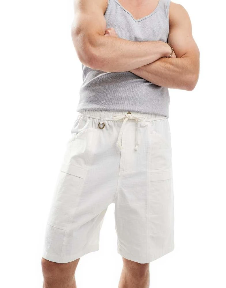Sixth June Sixth June wide leg linen shorts in white 1