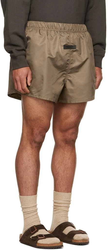 Essentials Brown Nylon Shorts 2