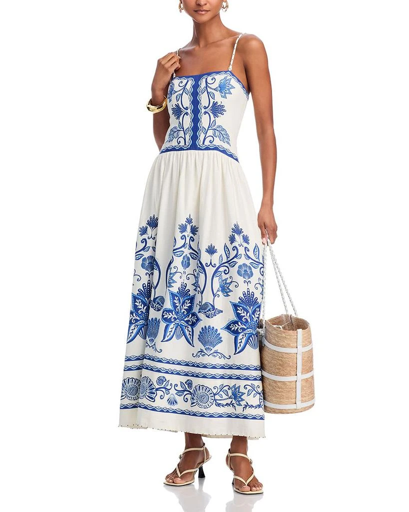 Farm Rio Shell Garden Sleeveless Midi Dress 2