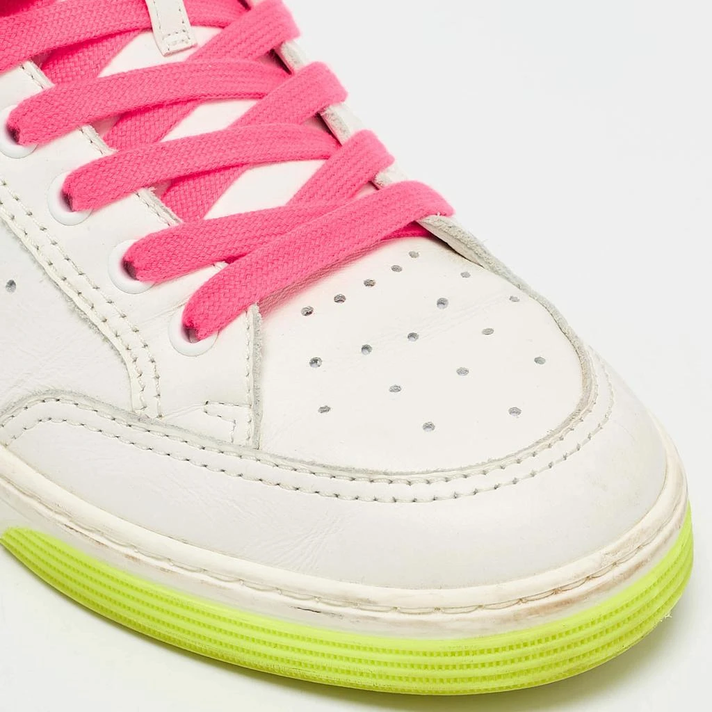 Chanel Chanel White Perforated Leather Logo Low Top Sneakers Size 39 8