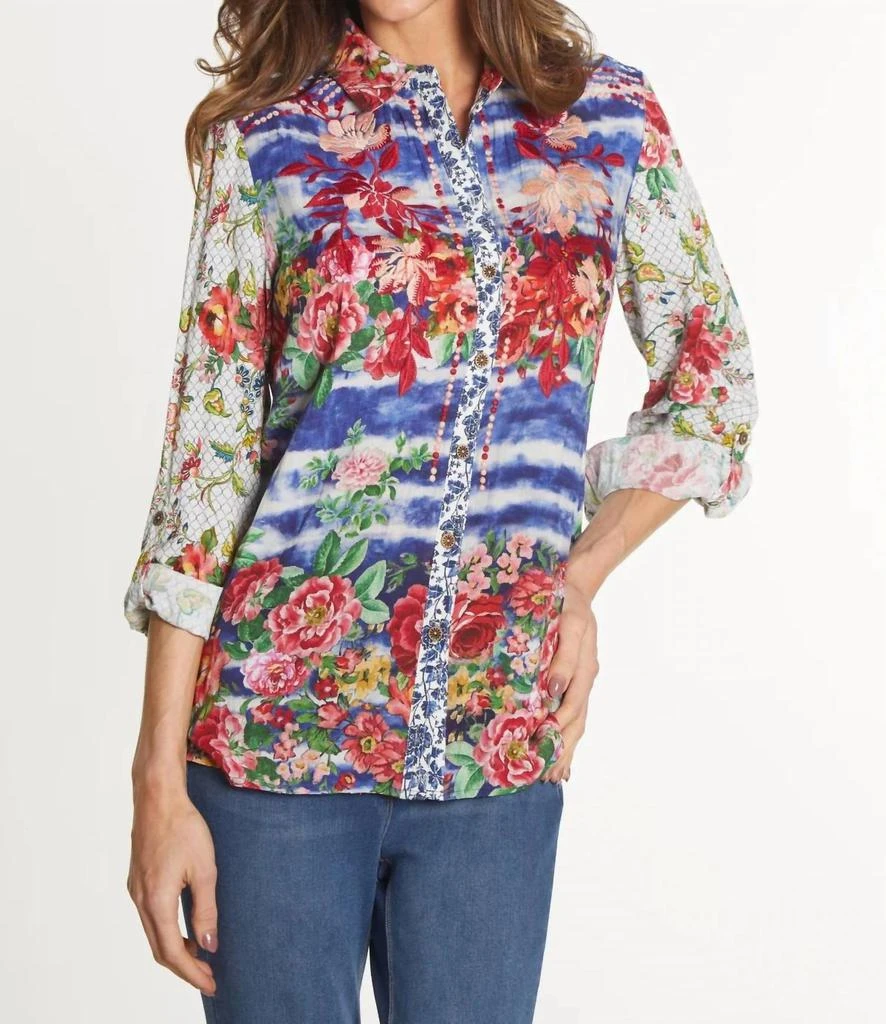 JOHN MARK Gina Tunic In Multi Floral 1