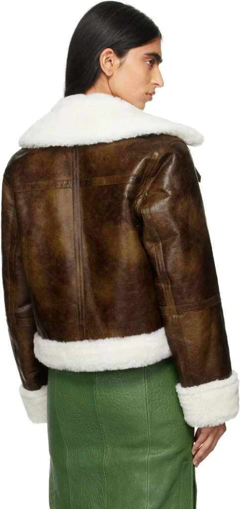 STAND STUDIO Brown & Off-White Lorelle Faux-Shearling Jacket 3