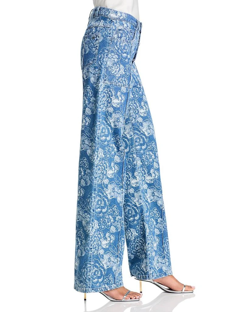 Cinq à Sept Sketchbook Floral Vivian High Rise Jeans in Indigo/White 4
