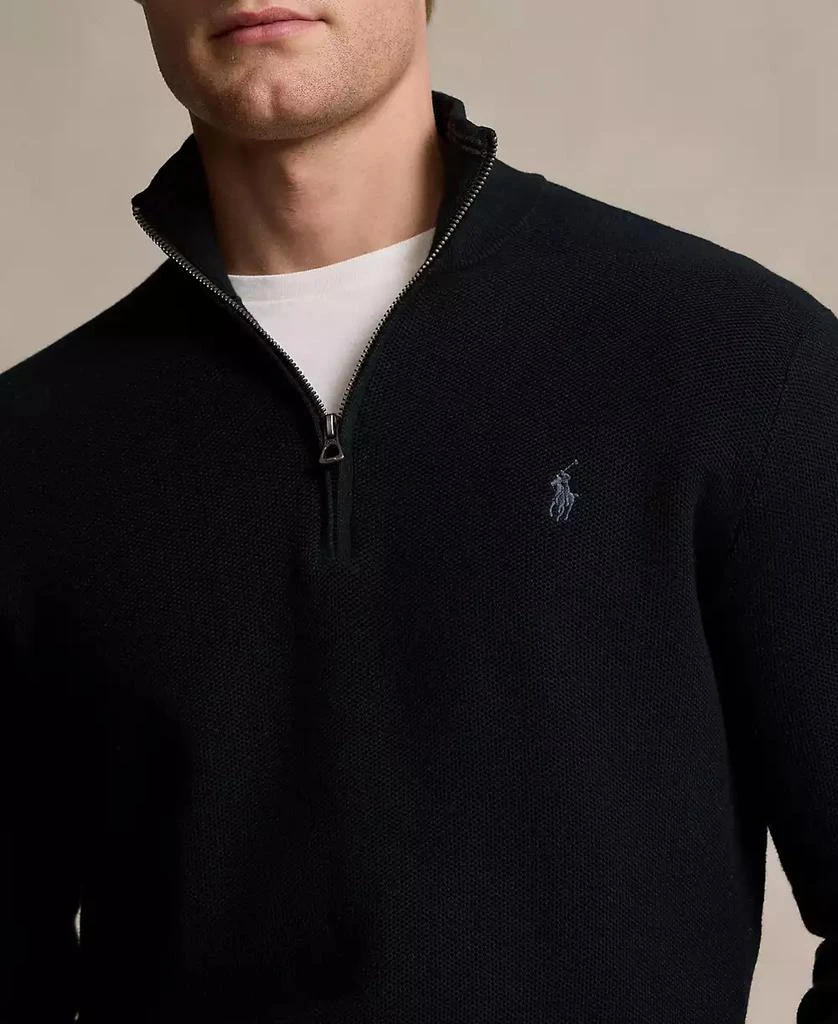 Ralph Lauren Men
s Mesh-Knit Cotton Quarter-Zip Sweater 3