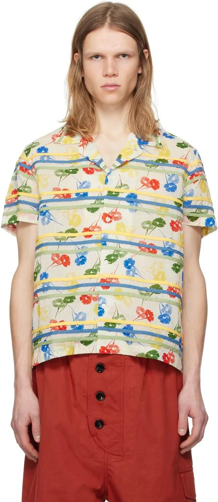 Multicolor Flower Stamp Short Sleeve Shirt – On Sale Now with Up