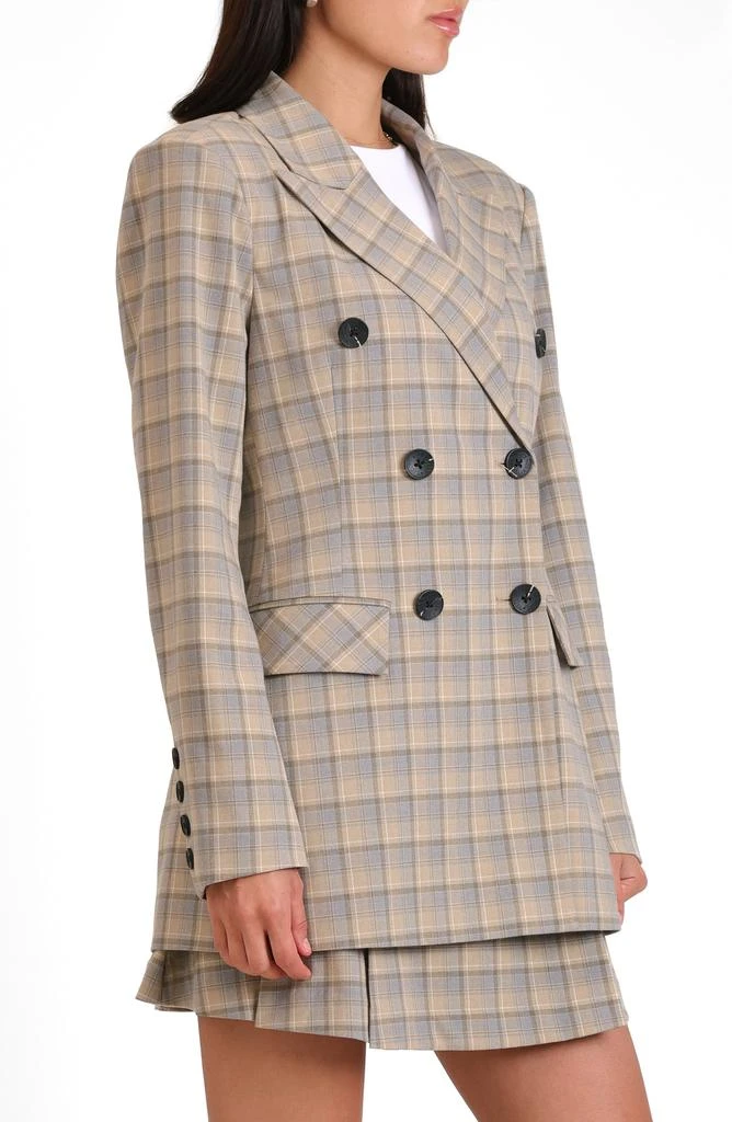 Avec Les Filles Plaid Double Breasted Blazer 4