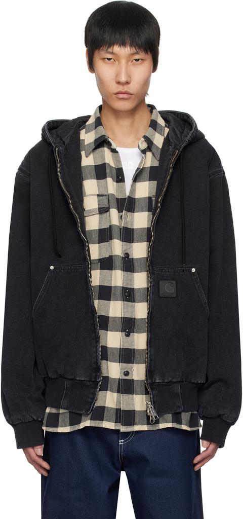 【Carhartt】OG Active Rivet デニムジャケット Carhartt WIP Black OG Active Rivet Denim Jacket - Jackets