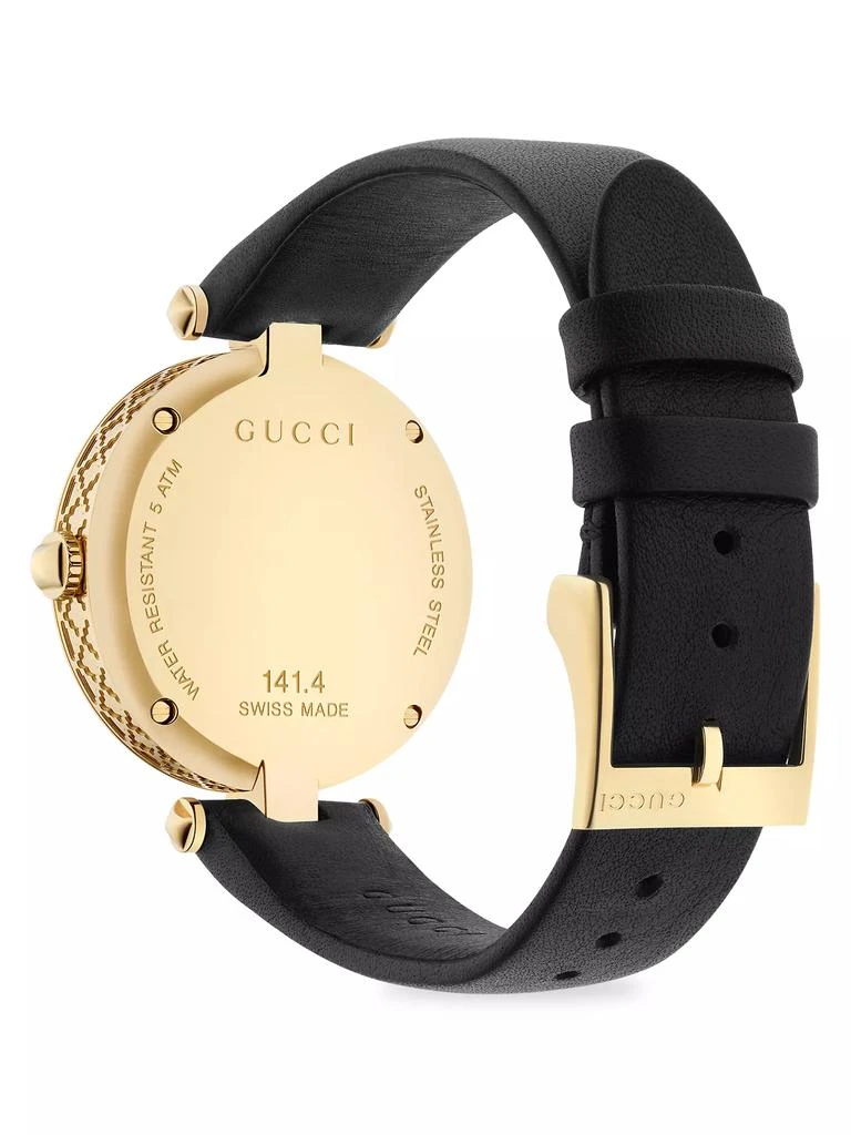 Gucci Diamantissima Yellow Gold PVD & Leather Strap Watch 3
