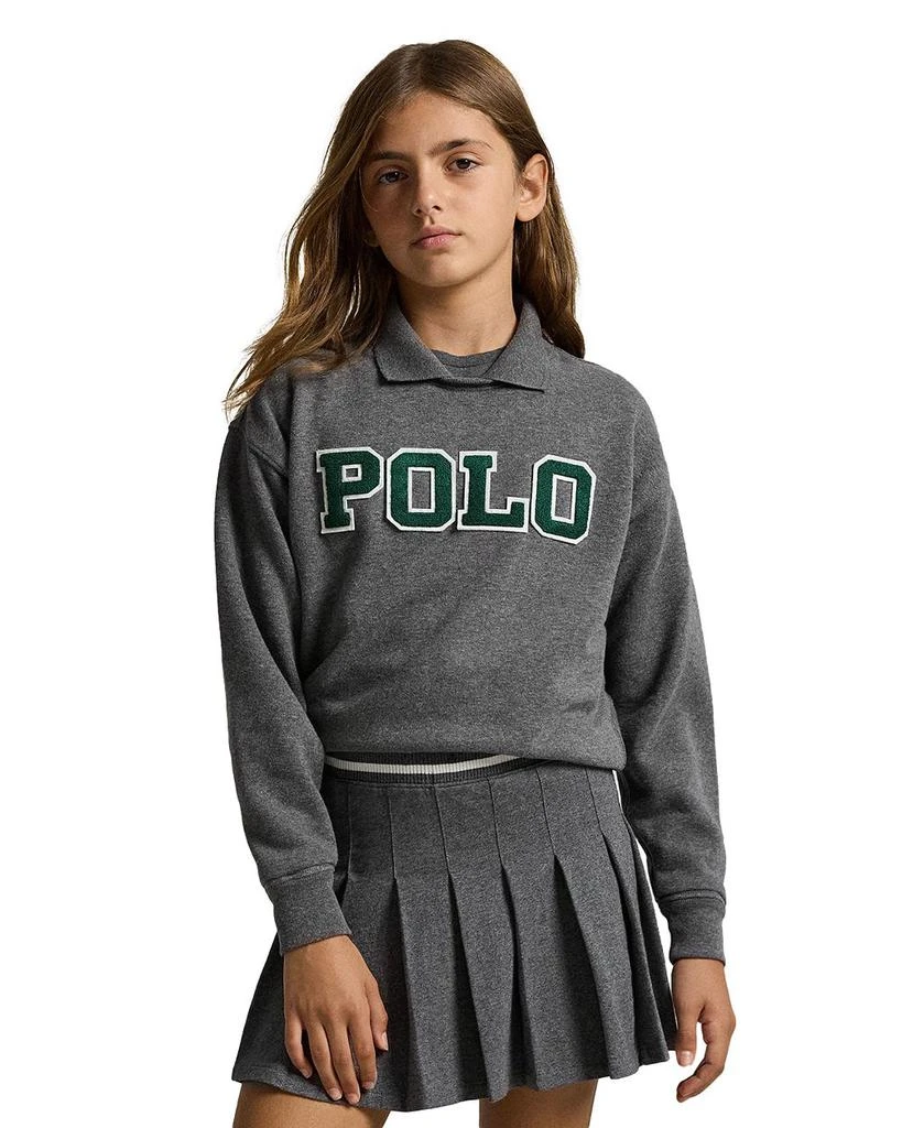 Ralph Lauren Girls' Logo Fleece Polo Sweatshirt - Big Kid, Little Kid 8
