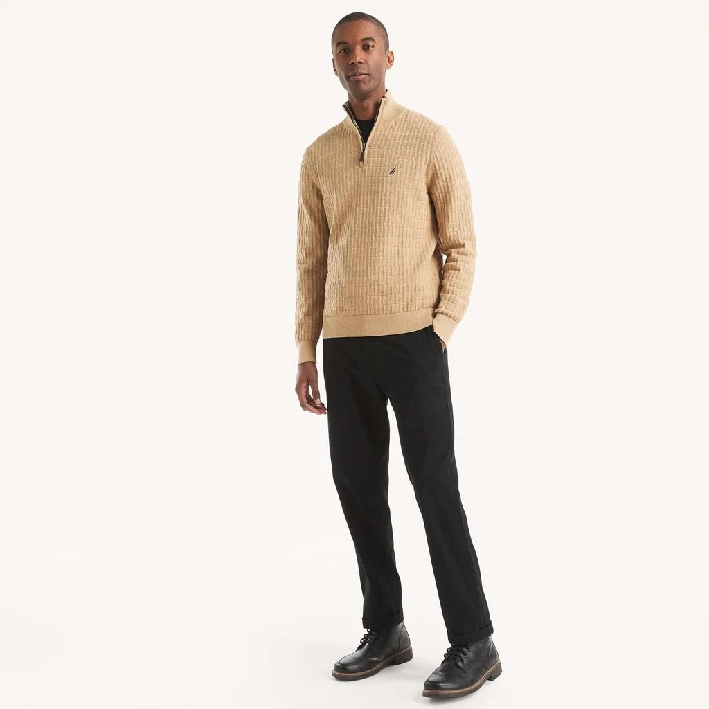 Nautica Mens Textured Quarter-Zip Sweater 2